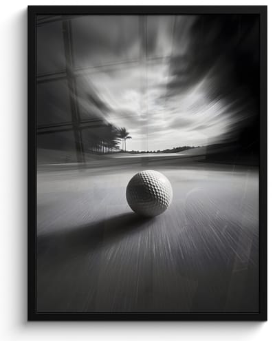 Poster in lijst - Fotolijst 50x70 cm - Posters - Golfbal - Wazig - Zwart - Posterlijst zwart - Decoratie - Wanddecoratie woonkamer - Muurdecoratie slaapkamer