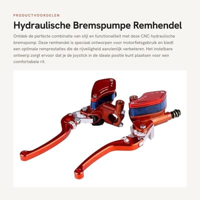 Dailygoods- Bremspomp 22mm - CNC Hydraulisch - Verstelbaar - Hoogwaardig Aluminium - Lichtgevend Ontwerp - Veiligheidspartner - Remcilinder