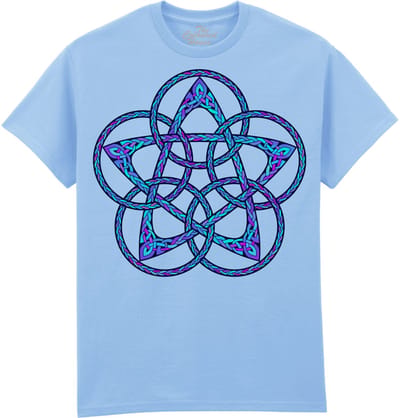Keltische Knoop Celtic Knot Five Star Circle Blue The Coloured House T-shirt M