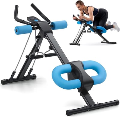 Ab Machine - Buikspierbank Core Trainer - Core Training - 2 Hellingen 5 Hoogtes - 100kg Draagvermogen - Blauw