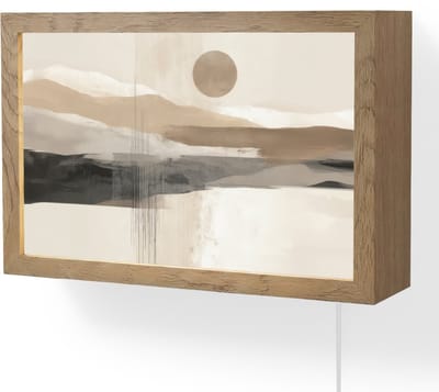 Wandlamp 30x20 cm - Oplaadbaar - Minimalistisch - Landschap - Dimensie - Wandlampen binnen woonkamer - Slaapkamer lamp met kabel - Decoratieve nachtlamp - Vloerlamp snoer