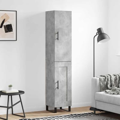 vidaXL - Hoge - kast - 34,5x34x180 - cm - bewerkt - hout - betongrijs
