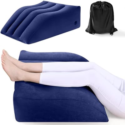 Omgoods- Venenkussen opblaasbaar - Beenverhoging Kussen - Comfort Beenkussen - Verbetering Doorbloeding - Vermindering Zwellingen - Antislip Onderzijde - Beensteun