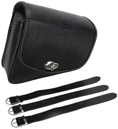 Dailygoods- Zadeltas Hoge Capaciteit - Gereedschapstas - Universeel - PU Leer - Zwart - Maat 24 x 18 x 10 cm - Motorfiets Tas