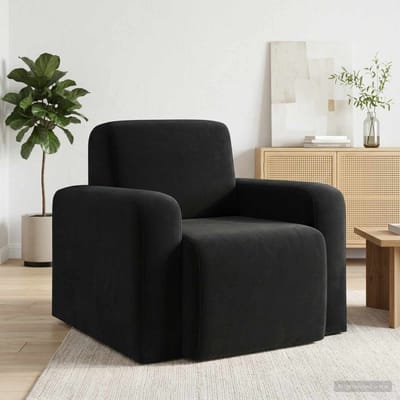 vidaXL - Fauteuil - Zwart - fluweel