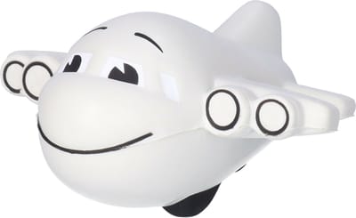 Anti stressbal vliegtuig - 10 cm - rubber - tegen vliegangst - relaxen