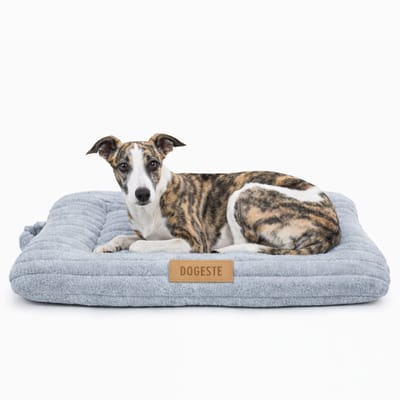 Dogeste Tuli - Hondenmatras - Corduroy Stof - Antislip Onderzijde - Met Draaggreep - 90 x 65 cm - Grijs