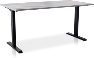 Zit-sta bureau snelslinger verstelbaar - MRC FAST FLEX | 160 x 80 cm | frame zwart - blad betonlook