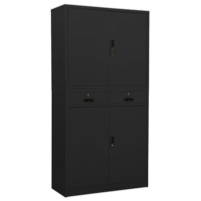 vidaXL - Kantoorkast - 90x40x180 - cm - staal - antracietkleurig