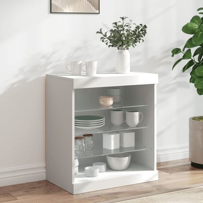 vidaXL - Dressoir - met - LED-verlichting - 60,5x37x67 - cm - wit