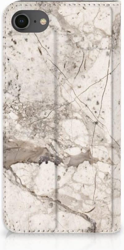 Standcase Hoesje voor iPhone 7 | 8 | SE (2020) | SE (2022) Standcase Marmer Beige