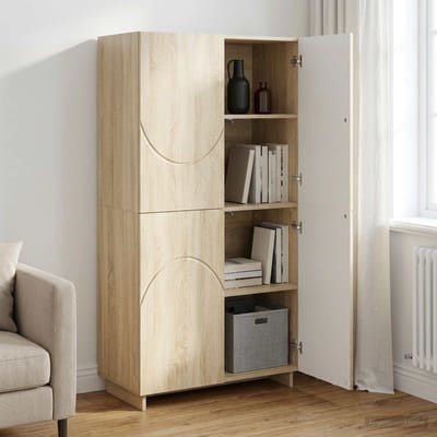 vidaXL - Highboard - Sonoma - Eiken - 79x41x151 - cm - Bewerkt - hout