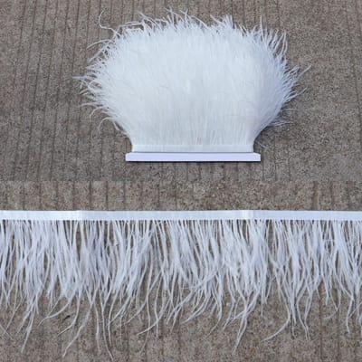 1 meter 8-10cm Echte Struisvogelveer Rand Kantlint Lange Struisvogelveer Randen Franje voor Kleding Naaibenodigdheden 8-10CM 1M