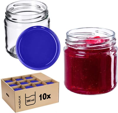Lerma Weckpotten 200ml 10st 66mm + Deksels "Marineblauw"