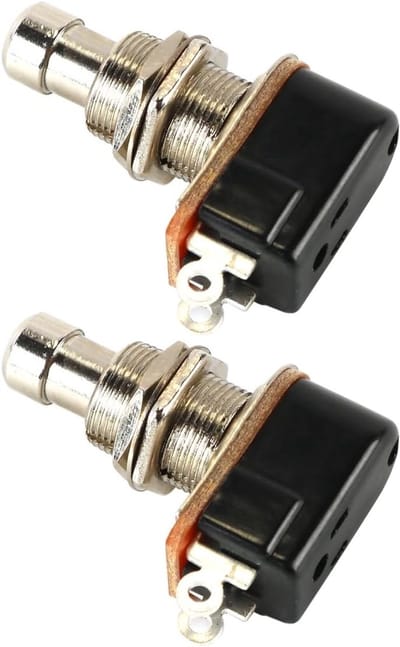 Momentary Guitar Footswitches - Stille Effectknoppen voor Effectpedalen en Versterkers, 2-Pin Metalen Voetschakelaar, Ideaal voor Muzikanten en Geluidsprofessionals