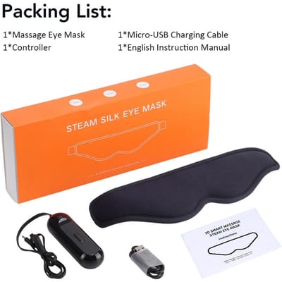 Elektrisch Stoom 3D Oogmassage Masker 3-Niveau Warm Kompres Slaapmasker met Oogkleppen 5 Snelheden Vibratie voor Ontspanning donkerblauwe kleur