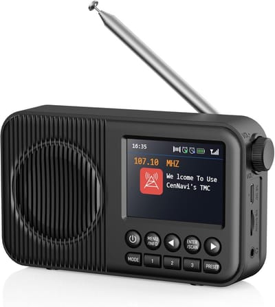 DAB+ en FM Radio met Bluetooth, Kleurendisplay, Oplaadbaar en Dubbele Wekker Functie