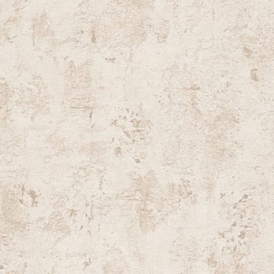 Pleister-look behang Profhome 388236-GU vliesbehang hardvinyl warmdruk in reliëf gestructureerd met structuur mat crème beige 5,33 m2