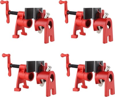 Set van 4 pijpschroefklemmen, 3/4 inch buisklemmen met beschermfunctie, snelontgrendelbare slangklemmen voor houtbewerking, buizen en kabels