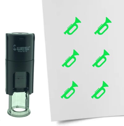 CombiCraft Stempel Trompet 10mm rond - groene inkt