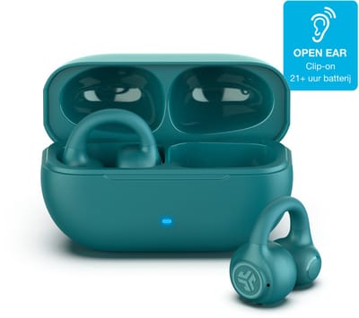JLab Flex Sport Draadloze Oordopjes - Bluetooth Oortjes Draadloos - 21 uur Batterijduur - IPX4 Waterbestendig - Open Ear Clip on Design - Aanpasbare EQ3 - Sport Oortjes Hardlopen - Fitness - Groen
