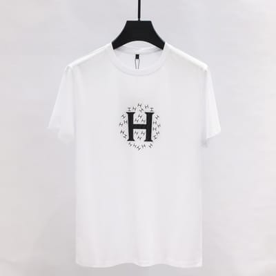 Printemps Été Vêtements Homme Soie T-shirt Décontracté à Manches Courtes et Col Rond pour Homme M white