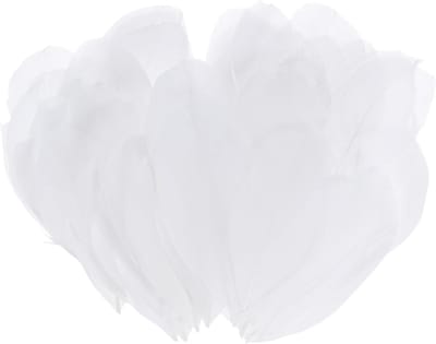 Set van 50 Witte Veertjes voor Creatieve Projecten, Natuurlijke Gansveren van 3.5-9.5cm voor Bruiloft Decoraties, Dromenvangers en DIY Ambachten