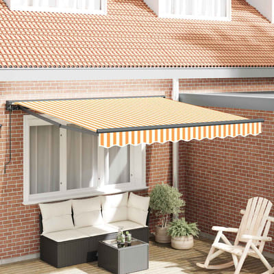 vidaXL Zijde Frame Geel en Wit 300 x 250 cm Polyester met PU-coating