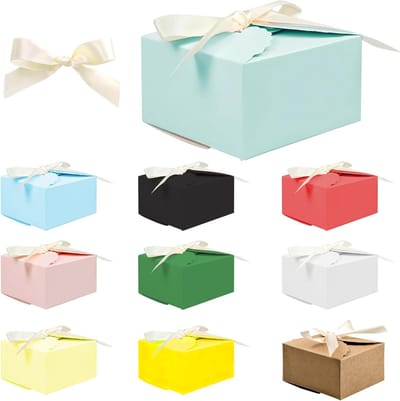 Set van 20 Pastel Kleurige Cadeau Dozen met Tape, Kraft Papier, DIY Cadeau Verpakking voor Bruiloft, Feest en Snoepjes