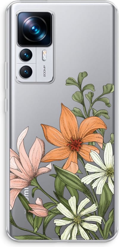 Case Company® - Hoesje geschikt voor Xiaomi 12T Pro hoesje - Floral bouquet - Soft Cover Telefoonhoesje - Bescherming aan alle Kanten en Schermrand