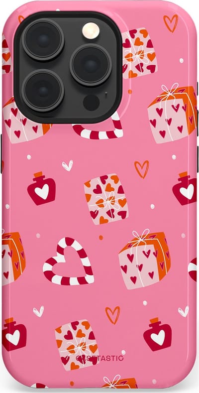 Casetastic Hoesje Geschikt voor Apple iPhone 15 Pro Magsafe - Stijlvolle Beschermende Duo-layer Case - Zoete Liefde Roze