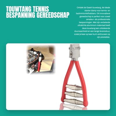 Dailygoods- Touwtang - Robuuste Tennis/Badminton Clip - 3 Veren - Ultralicht Aluminium - Hoge Spankracht - Comfortabel Handvat - Racketstarttang