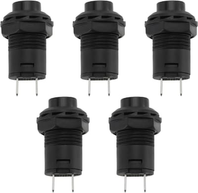 Dailygoody - Push Button Switch - 5 Pcs 12mm - Duurzaam en Betrouwbaar - Zwart - Latching Switch - Perfect voor Auto en Boot
