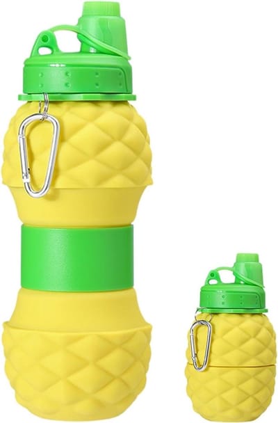 Opvouwbare Waterbeker - Reisbeker Siliconen - Outdoor Hydratatie - Ruimtebesparend Ontwerp - Handpalmformaat - Geel