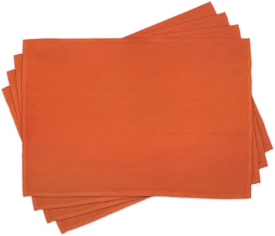 New Bed Oranje Retro Boheems Etnisch Set van 4 Placemat voor Eettafel, Wasbare Stof met Antislip Achterkant