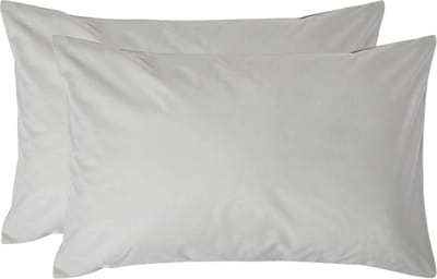 Homescapes Kussensloop 50x75 cm Set van 2 – Zilvergrijs – 100% Egyptisch Perkal Katoen – 200 TC