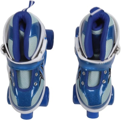 Kinder rolschaatsen - Vierwielers - Buiten schaatsen - Stabiel soepel ontwerp - Maat 33-37 - Blauw