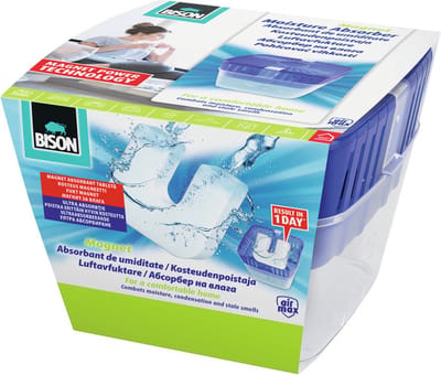 Bison ® - AIRMAX - Vochtvreter ® - voor in Huis - tot 45m3 - Inclusief Vochtmagneet