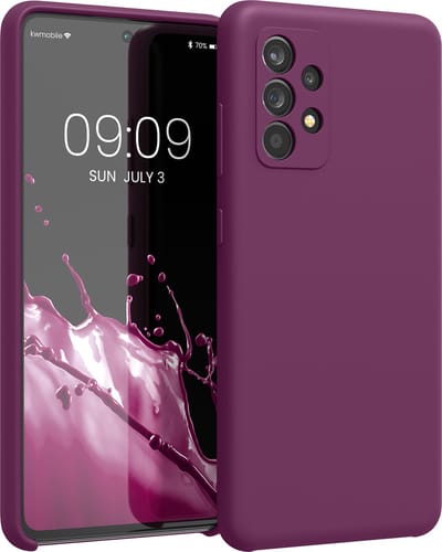 kwmobile telefoonhoesje geschikt voor Samsung Galaxy A52 / A52 5G / A52s 5G - Hoesje met siliconen coating - Smartphone case in bordeaux-violet