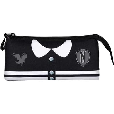 Karactermania - Wednesday - Varsity - FAN 2.0 Triple Etui - Potloden Etui - Pennenetui - Zwart