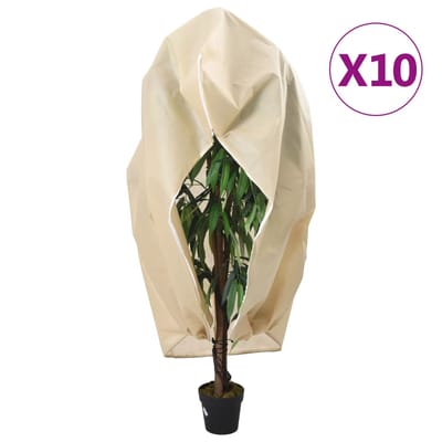 vidaXL - Plantenhoezen - met - ritssluiting - 10 - st - 70 - g/m² - 1,55x1,55 - m