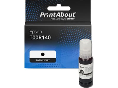 PrintAbout huismerk Inktcartridge T00R140 Foto-zwart Geschikt voor Epson