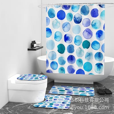 Floraweg Douchegordijn,Shower Curtain,badgordijn,badkamergordijn,Verschillende geometrische figuren,-topkwaliteit - digitale printen -Anti Schimmel - Inclusief 12 ringen -met 12 stuks douchegordijnhaken – Waterdicht -Wasbaar- Polyester - 180x200 cm