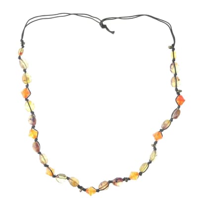 Behave Lange kralen ketting zwart bruin 90 cm - Nikkelvrij, Geschenkverpakking