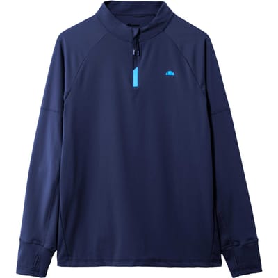 Ellesse Heren Musica Kwart Rits Lange Mouwen T-Shirt (Marineblauw)