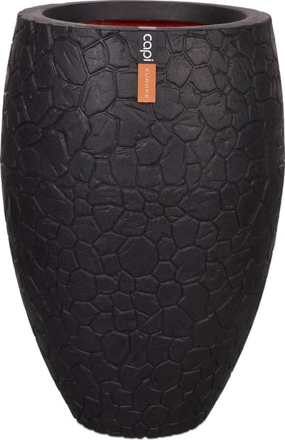 Capi Europe - Vaas elegant deluxe Clay NL - 51x72 - Zwart - Opening Ø31 - Bloempot voor binnen en buiten - Levenslang garantie - Breukbestendig - 100% Recyclebaar - CO2 Neutraal geproduceerd - KBLC1138