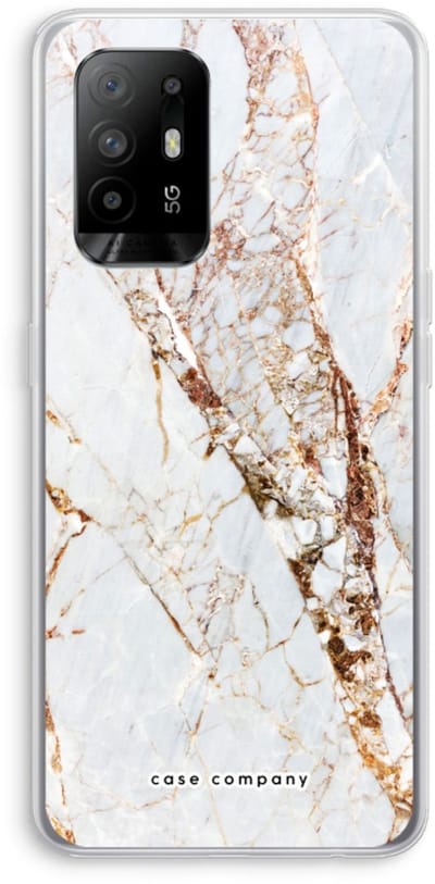 Case Company® - Hoesje geschikt voor Oppo A94 5G hoesje - Goud marmer - Soft Cover Telefoonhoesje - Bescherming aan alle Kanten en Schermrand