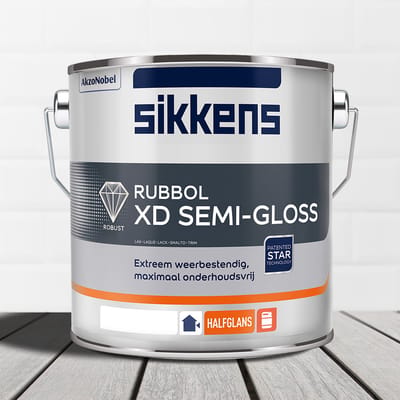 Sikkens Rubbol XD Semi Gloss Wit - 1 liter wit- Lakverf - Dekkend - Buiten - Halfglans -