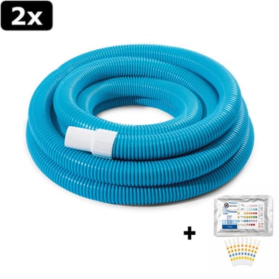 Intex Intex Deluxe vacuümslang - 7,5 meter - 2x Zwembadinstallatie - + 50 JeKa Trading Test Strips - 750cm - Zwembadstofzuigerslang - Stofzuigerslang zwembad - Koppelslang - 29083