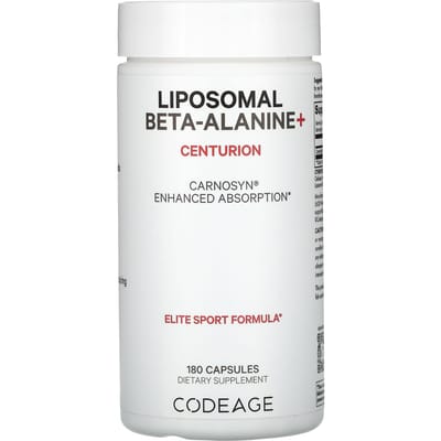 Codeage, Bêta-Alanine Liposomale+, Centurion, CarnoSyn, Absorption Améliorée, 533mg, 180 Capsules